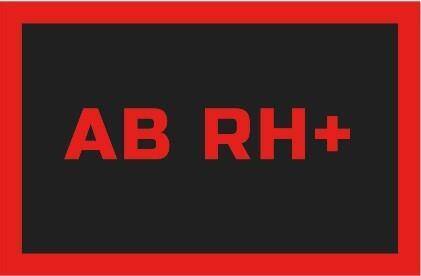 Odznaka na rzep Rebelhorn grupa krwi Ab Rh+ black/
