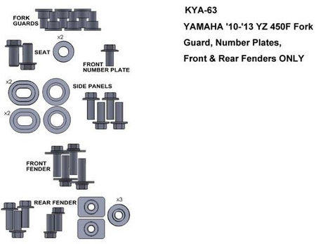 Zestaw śrub Keiti do Yamaha 10-13 Yz 450f Fork Gua